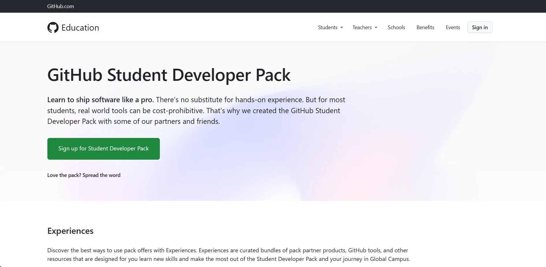 Student Developer Pack