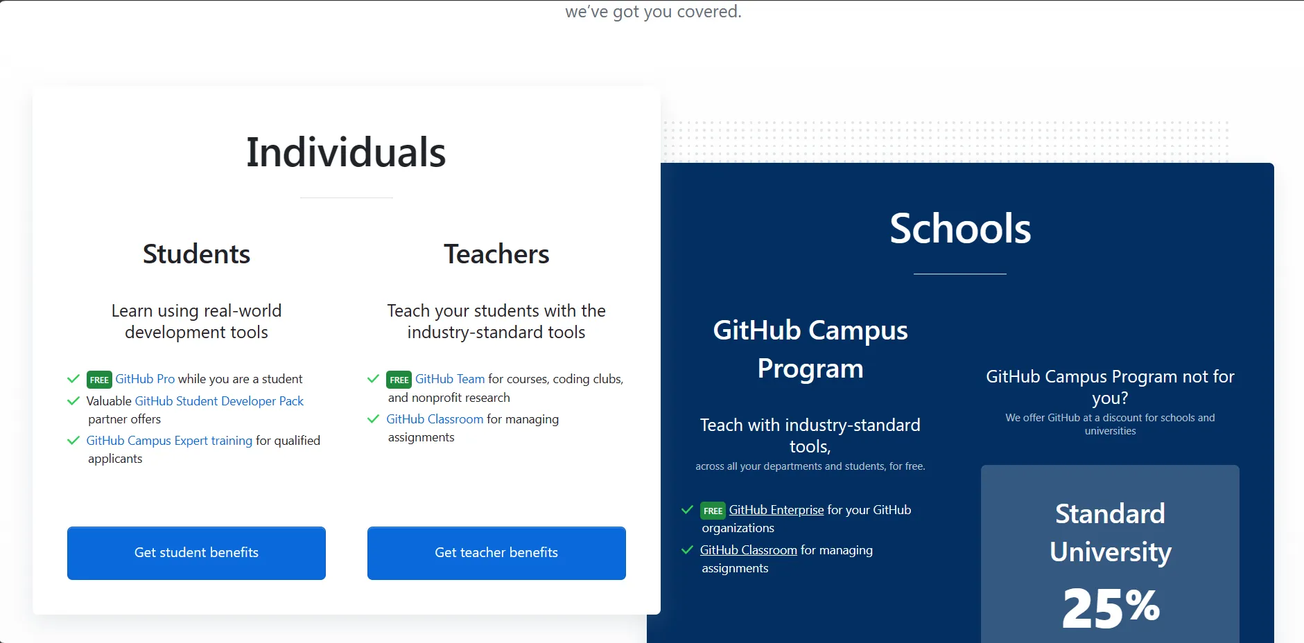 Student Developer Packages