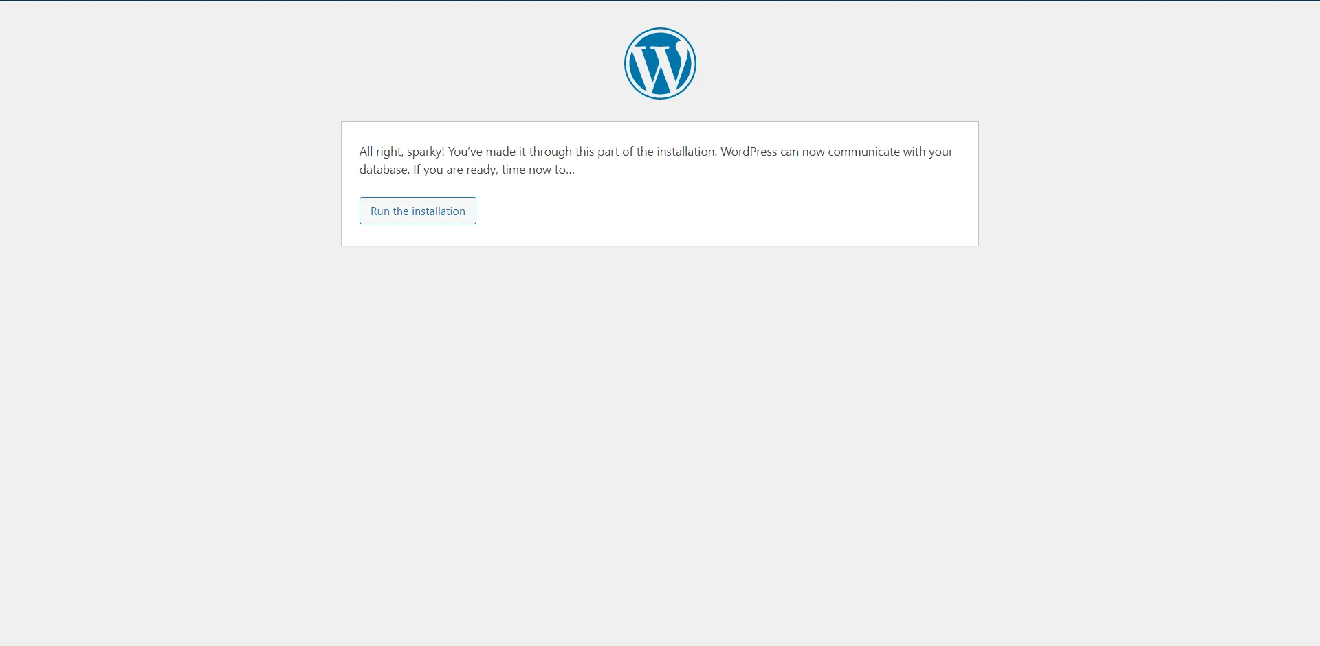 WordPress - successful connection to database