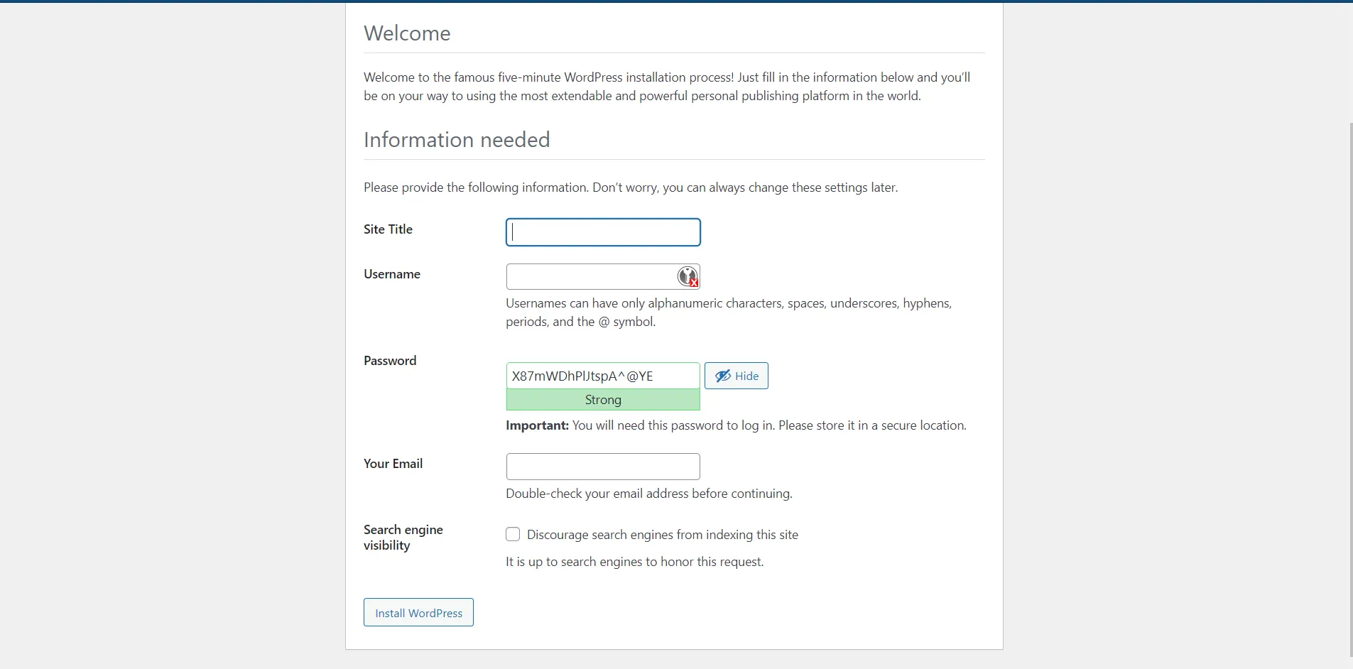 WordPress - configure website